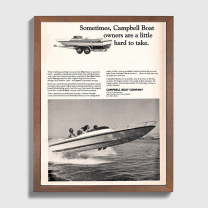 “Campbell Owners” Framed Ad (10x13”)